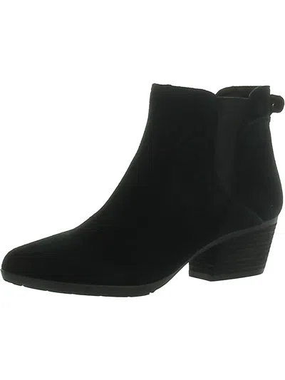 Blondo Victory Womens Suede Stacked Heel Ankle Boots In Black
