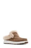 Blondo Victor Waterproof Faux Fur Slipper In Taupe Suede