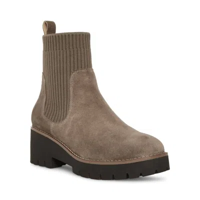 Blondo Women's Waterproof Darren Bootie In Dark Taupe Suede In Brown
