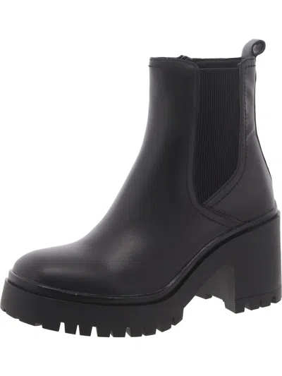 Blondo Womens Leather Lugged Sole Ankle Boots In Black