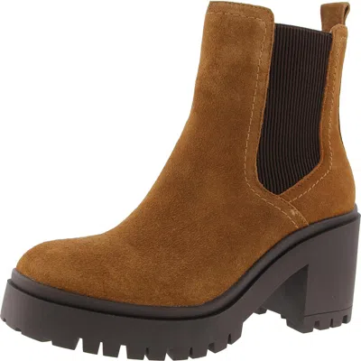 Blondo Womens Leather Lugged Sole Ankle Boots In Multi