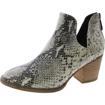 Blondo Womens Leather Slip On Ankle Boots In White