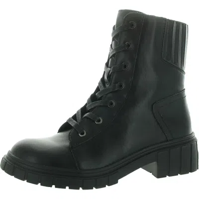 Blondo Womens Lugged Sole Leather Ankle Boots In Black