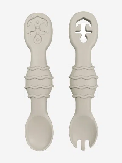 Bloom Bambini Kids'  Silicon Spoon And Fork Set One Size Grey In Gray