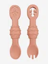 Bloom Bambini Silicon Spoon And Fork Set One Size Orange In Orange