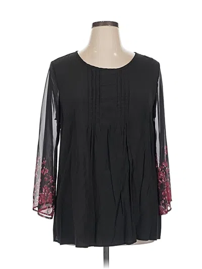 Pre-owned Bloomchic 3/4 Sleeve Blouse In Black