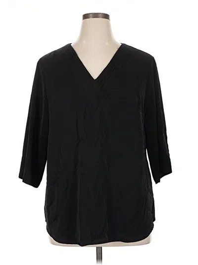 Pre-owned Bloomchic 3/4 Sleeve Blouse In Black