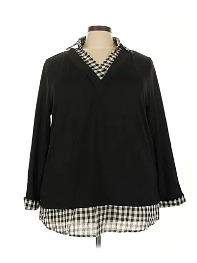 Pre-owned Bloomchic 3/4 Sleeve Blouse In Black
