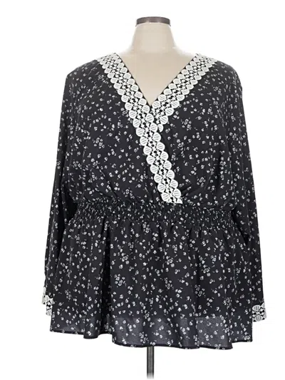 Pre-owned Bloomchic 3/4 Sleeve Blouse In Black