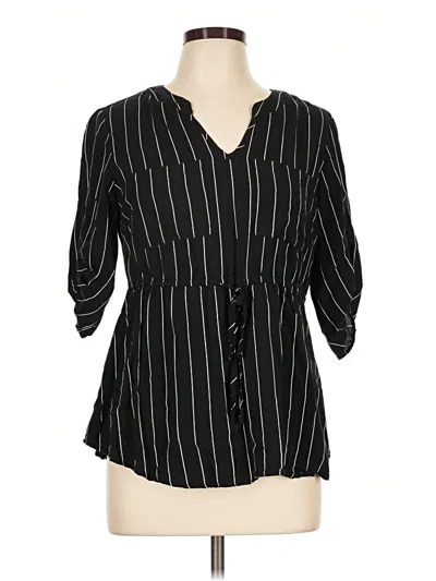 Pre-owned Bloomchic 3/4 Sleeve Blouse In Black