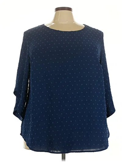Pre-owned Bloomchic 3/4 Sleeve Blouse In Blue