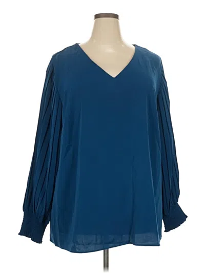 Pre-owned Bloomchic 3/4 Sleeve Blouse In Blue