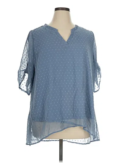 Pre-owned Bloomchic 3/4 Sleeve Blouse In Blue
