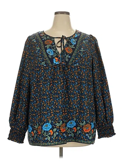 Pre-owned Bloomchic 3/4 Sleeve Blouse In Blue