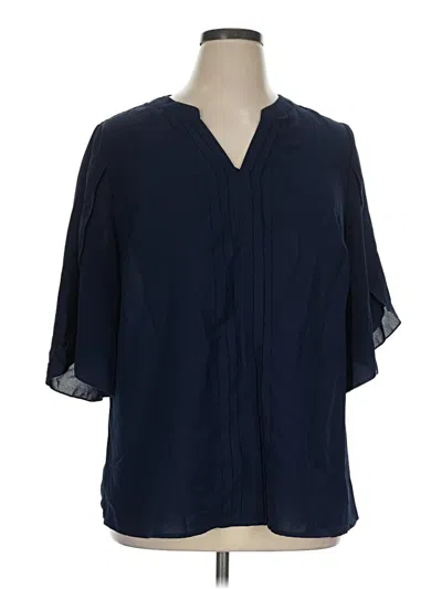 Pre-owned Bloomchic 3/4 Sleeve Blouse In Blue