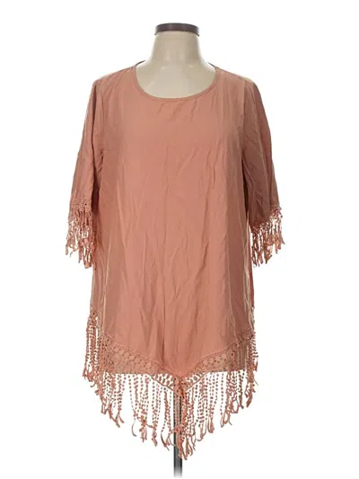 Pre-owned Bloomchic 3/4 Sleeve Blouse In Brown