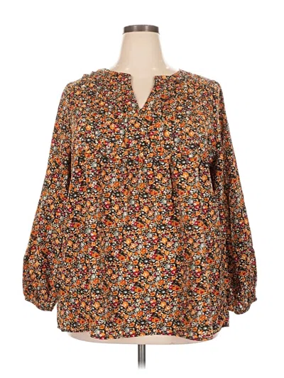 Pre-owned Bloomchic 3/4 Sleeve Blouse In Brown
