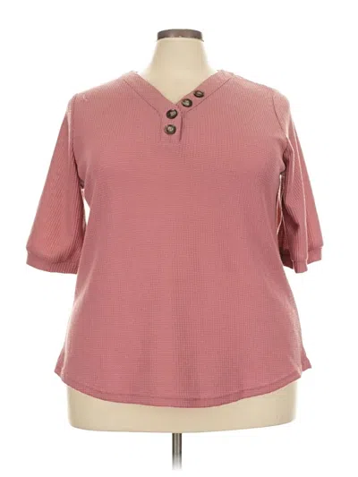 Pre-owned Bloomchic 3/4 Sleeve Blouse In Burgundy