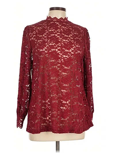 Pre-owned Bloomchic 3/4 Sleeve Blouse In Burgundy