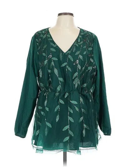 Pre-owned Bloomchic 3/4 Sleeve Blouse In Green