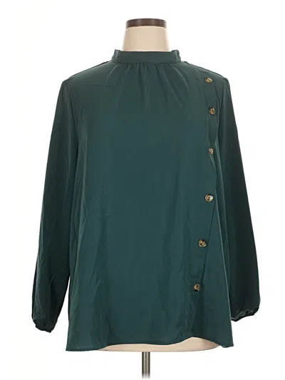 Pre-owned Bloomchic 3/4 Sleeve Blouse In Green