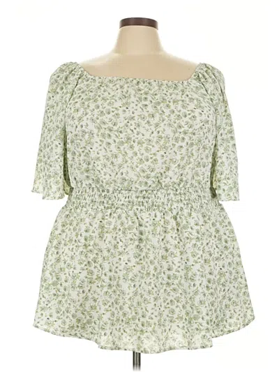 Pre-owned Bloomchic 3/4 Sleeve Blouse In Green
