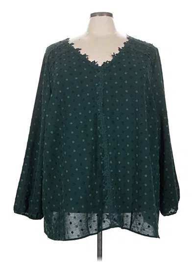 Pre-owned Bloomchic 3/4 Sleeve Blouse In Green