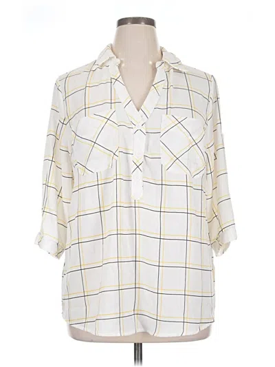 Pre-owned Bloomchic 3/4 Sleeve Blouse In Ivory