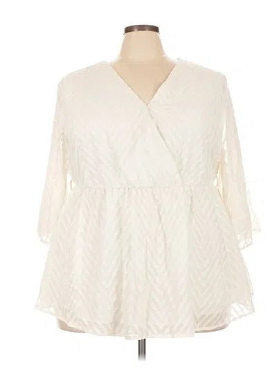 Pre-owned Bloomchic 3/4 Sleeve Blouse In Ivory