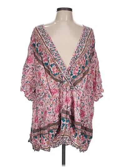 Pre-owned Bloomchic 3/4 Sleeve Blouse In Pink