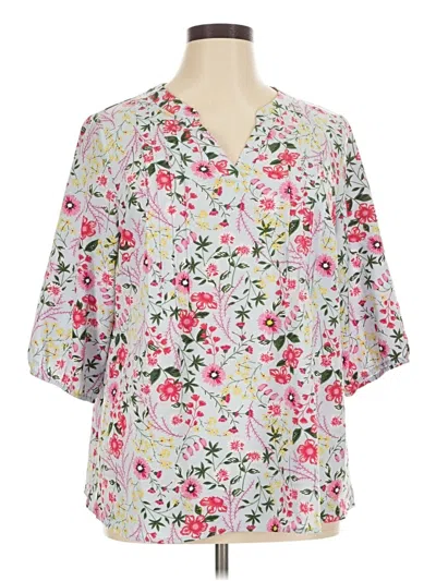Pre-owned Bloomchic 3/4 Sleeve Blouse In Pink