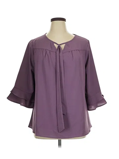 Pre-owned Bloomchic 3/4 Sleeve Blouse In Purple