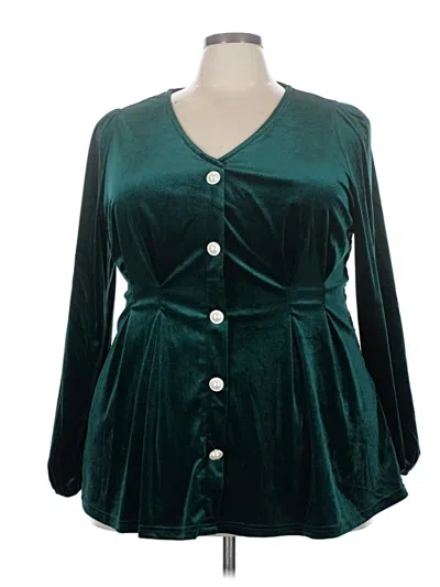 Pre-owned Bloomchic 3/4 Sleeve Blouse In Teal