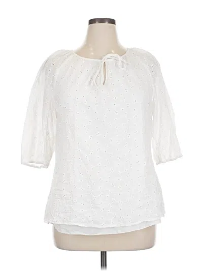 Pre-owned Bloomchic 3/4 Sleeve Blouse In White