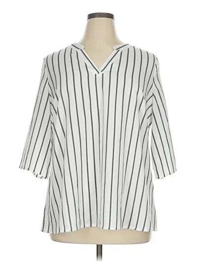 Pre-owned Bloomchic 3/4 Sleeve Blouse In White