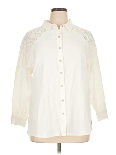 Pre-owned Bloomchic 3/4 Sleeve Blouse In White