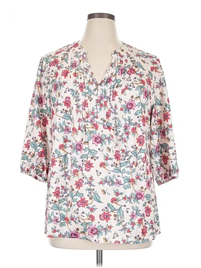 Pre-owned Bloomchic 3/4 Sleeve Blouse In White