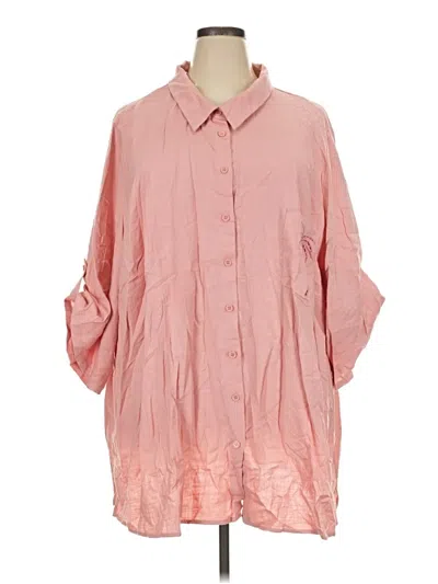 Pre-owned Bloomchic 3/4 Sleeve Button Down Shirt In Pink