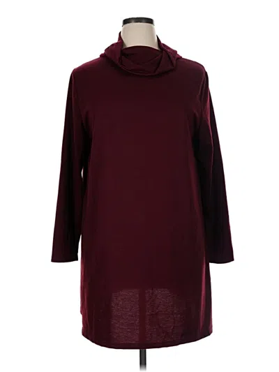 Pre-owned Bloomchic 3/4 Sleeve Top Burgundy Cowl Neck Tops