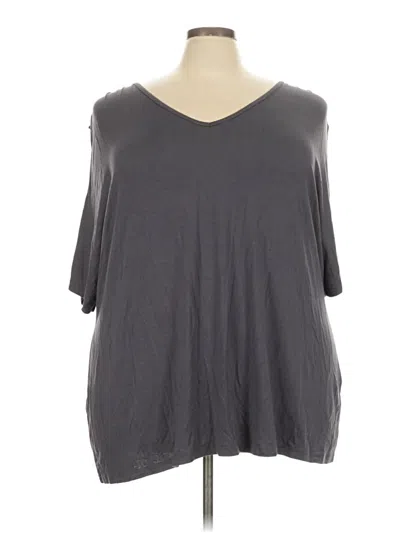 Pre-owned Bloomchic 3/4 Sleeve Top Gray V Neck Tops