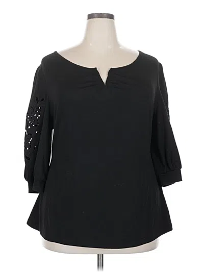 Pre-owned Bloomchic 3/4 Sleeve T-shirt In Black