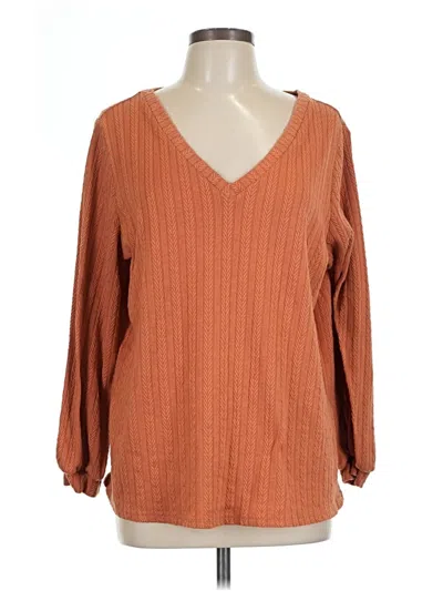 Pre-owned Bloomchic 3/4 Sleeve T-shirt In Brown