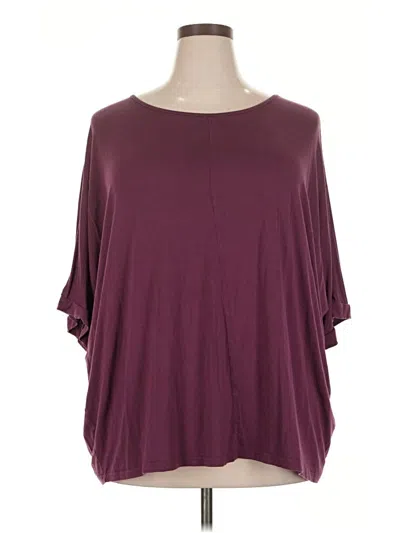 Pre-owned Bloomchic 3/4 Sleeve T-shirt In Burgundy