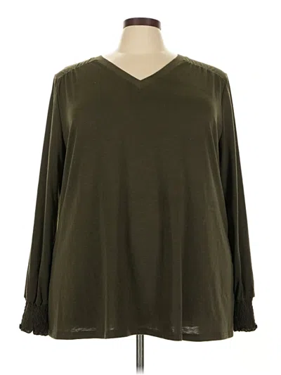 Pre-owned Bloomchic 3/4 Sleeve T-shirt In Green