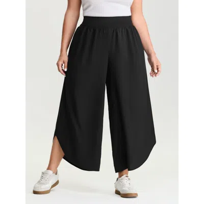 Bloomchic Arc Hem Breezy Feel Pants In Black