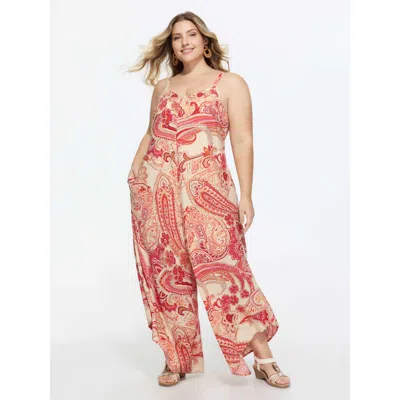 Bloomchic Boho Print Asymmetrical Hem Jumpsuit In Multi
