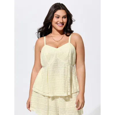 Bloomchic Breathable Cut-out Sheer Tank Top In White