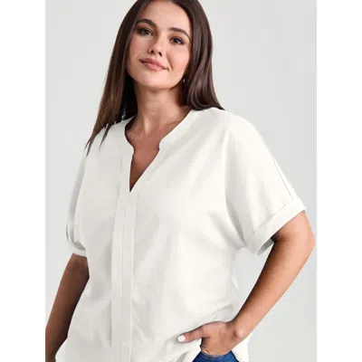 Bloomchic Breathable Feel Textured Blouse In White