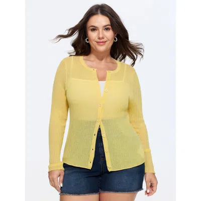 Bloomchic Breathable Sheer Fitted Knit Cardigan