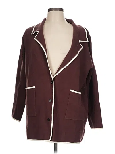 Bloomchic Cardigan Sweater In Burgundy